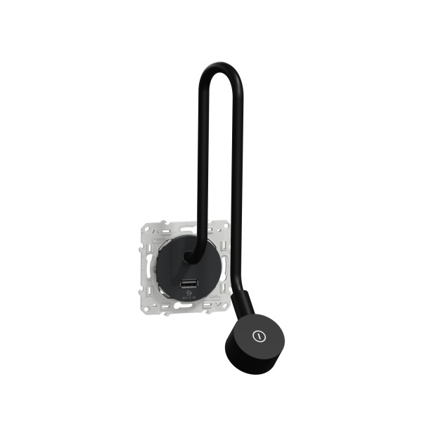 Liseuse avec prise USB anthracite Schneider Odace Type A 2,1A