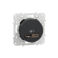 Odace - prise usb double - charge rapide - type a+c - anthracite - 18w - 3,4a