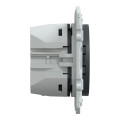 Prise chargeur USB anthracite Schneider Odace type A 7,5W et C 45W forte puissance