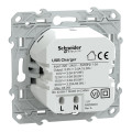 Prise chargeur USB anthracite Schneider Odace type C 65W forte puissance