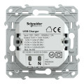 Prise chargeur USB anthracite Schneider Odace type C 65W forte puissance