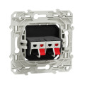 Odace, Prise Haut-parleurs Anthracite, 2 Sorties