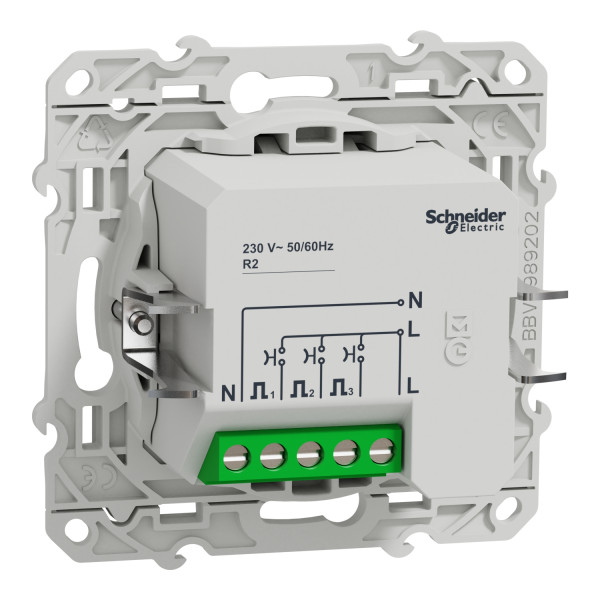 Sonnette électronique anthracite Schneider Odace 5 tonalités 230V fixation à vis