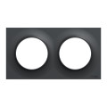 Plaque anthracite Schneider Odace Styl 2 postes entraxe 71mm horizontal ou vertical