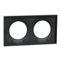 Plaque anthracite Schneider Odace Styl 2 postes entraxe 71mm horizontal ou vertical