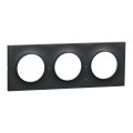 Plaque anthracite Schneider Odace Styl 3 postes entraxe 71mm horizontal ou vertical