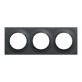 Plaque anthracite Schneider Odace Styl 3 postes entraxe 71mm horizontal ou vertical