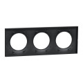 Plaque anthracite Schneider Odace Styl 3 postes entraxe 71mm horizontal ou vertical
