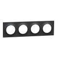Plaque anthracite Schneider Odace Styl 4 postes entraxe 71mm horizontal ou vertical