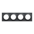 Plaque anthracite Schneider Odace Styl 4 postes entraxe 71mm horizontal ou vertical
