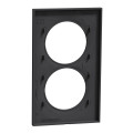 Plaque anthracite Schneider Odace Styl 2 postes verticaux entraxe 57mm 
