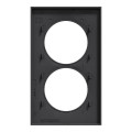 Plaque anthracite Schneider Odace Styl 2 postes verticaux entraxe 57mm 