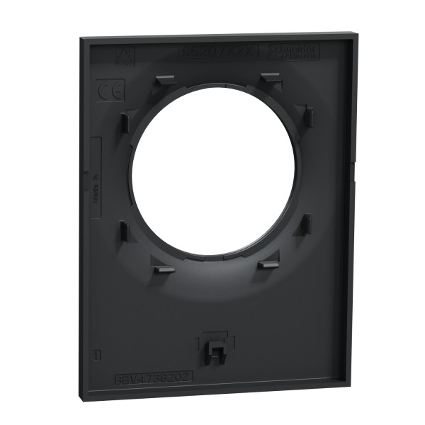Plaque anthracite avec pince multi-usage Schneider Odace Styl Pratic 1 poste