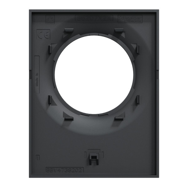 Plaque anthracite avec pince multi-usage Schneider Odace Styl Pratic 1 poste