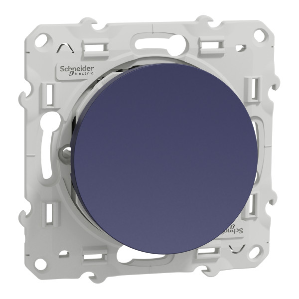 Odace - bouton poussoir - cobalt - 10a - fixation vis