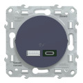 Prise chargeur USB cobalt Schneider Odace type A 7,5W et C 45W forte puissance