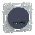 Prise chargeur USB cobalt Schneider Odace type C 65W forte puissance