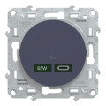 Prise chargeur USB cobalt Schneider Odace type C 65W forte puissance