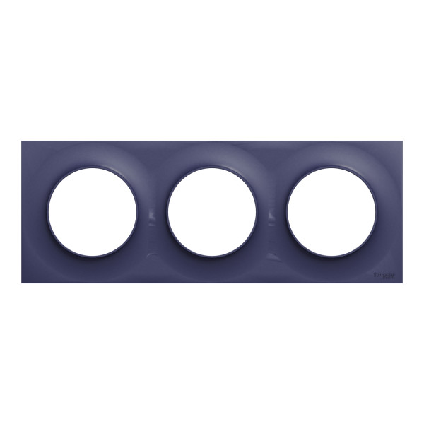 Odace styl, plaque cobalt 3 postes horiz./vert. entraxe 71mm