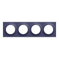 Odace styl, plaque cobalt 4 postes horiz./vert. entraxe 71mm