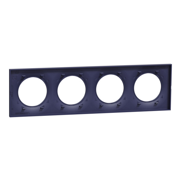 Odace styl, plaque cobalt 4 postes horiz./vert. entraxe 71mm