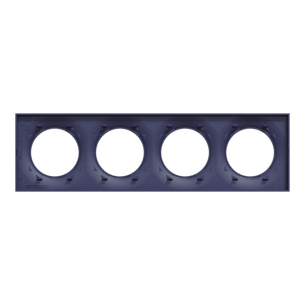 Odace styl, plaque cobalt 4 postes horiz./vert. entraxe 71mm