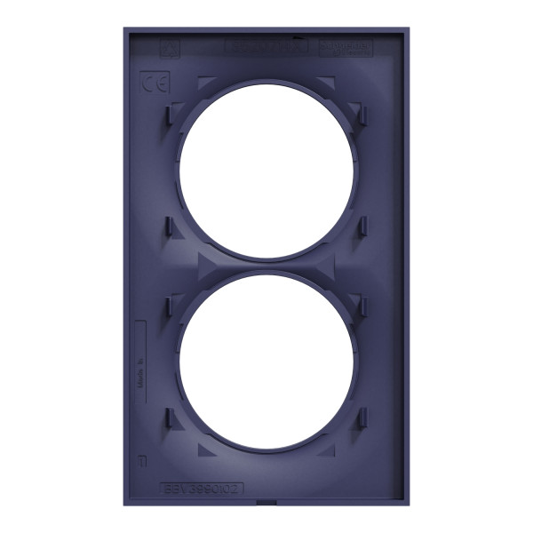 Odace styl, plaque cobalt 2 postes verticaux entraxe 57mm
