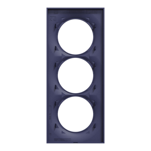Odace styl, plaque cobalt 3 postes verticaux entraxe 57mm