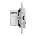 Prise USB double blanc recyclé Schneider Odace type A+C 5Vcc 2,4A