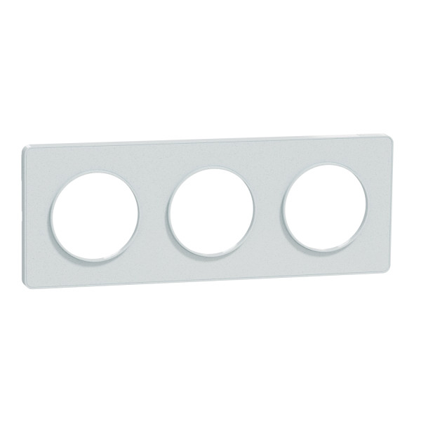 Odace touch, plaque blanc recyclé 3 postes horiz. ou vert. entraxe 71mm
