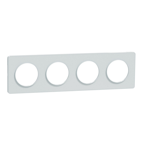 Plaque blanche recyclée Schneider Odace Styl 4 postes entraxe 71mm horizontal ou vertical