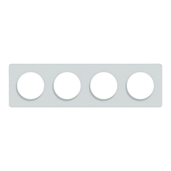 Plaque blanche recyclée Schneider Odace Styl 4 postes entraxe 71mm horizontal ou vertical