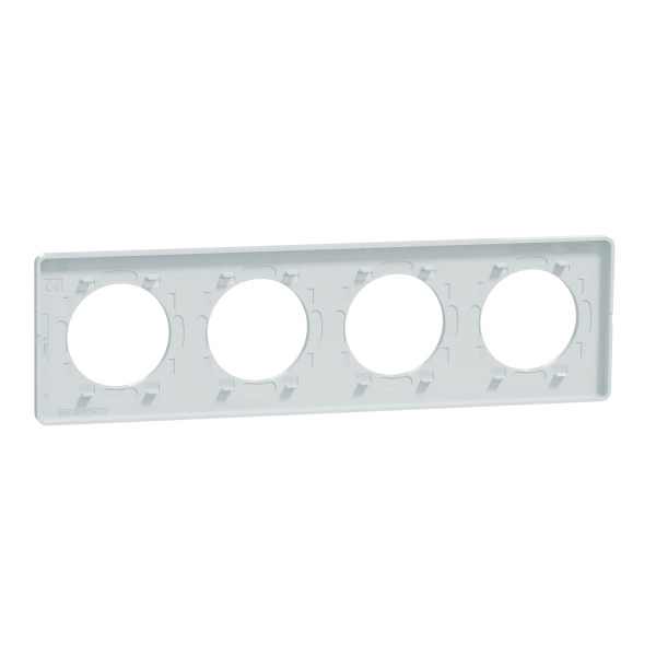 Plaque blanche recyclée Schneider Odace Styl 4 postes entraxe 71mm horizontal ou vertical