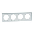 Plaque blanche recyclée Schneider Odace Styl 4 postes entraxe 71mm horizontal ou vertical