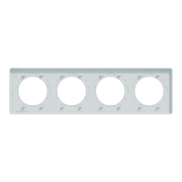 Plaque blanche recyclée Schneider Odace Styl 4 postes entraxe 71mm horizontal ou vertical
