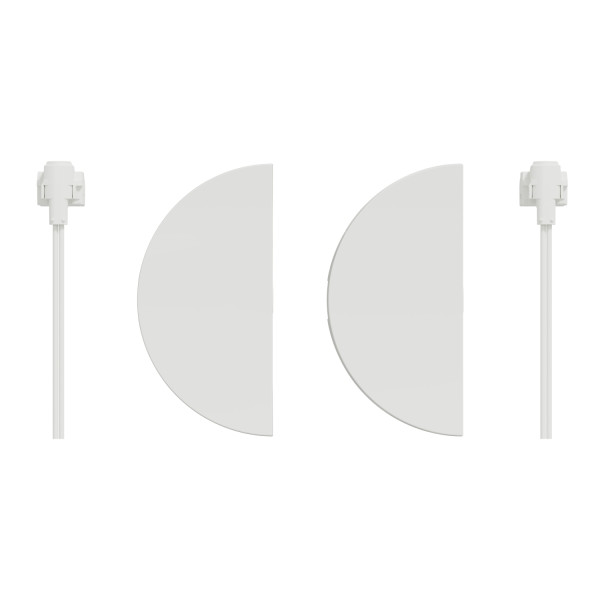 Lot de 2 Demi-Enjoliveurs Blanc Livré avec 2 LED Bleu de 0,15 mA Connexion par Câble Odace Schneider