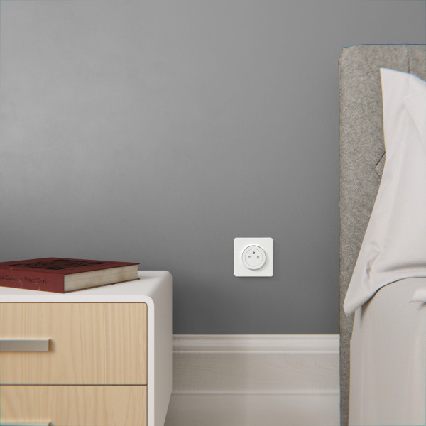 Plaque blanche Schneider Odace Touch 1 poste RAL9003