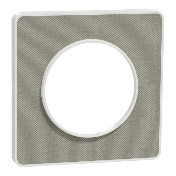 Odace kvardrat - plaque de finition 1 poste - perle/blanc