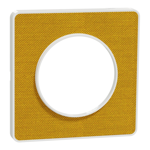 Odace kvardrat - plaque de finition 1 poste - ocre/blanc