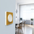 Odace kvardrat - plaque de finition 1 poste - ocre/blanc