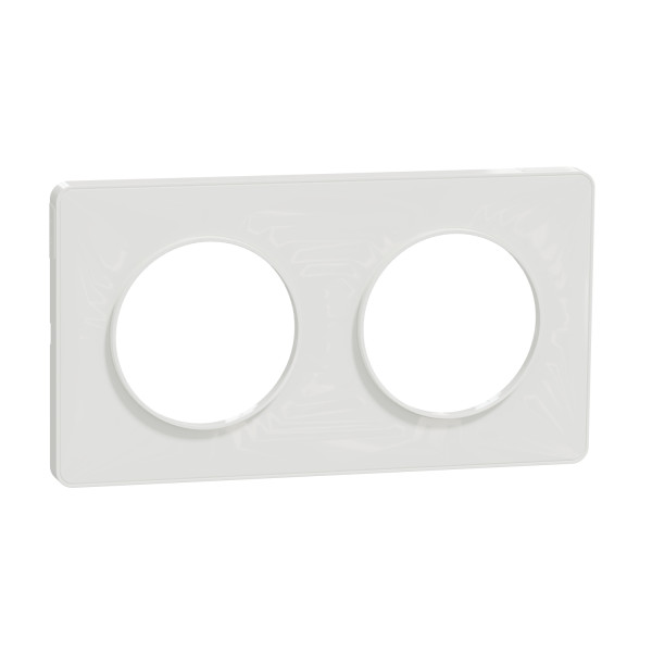Plaque blanche Schneider Odace Touch 2 postes horizontal/vertical entraxe 71mm