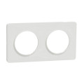 Plaque blanche Schneider Odace Touch 2 postes horizontal/vertical entraxe 71mm