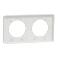 Plaque blanche Schneider Odace Touch 2 postes horizontal/vertical entraxe 71mm