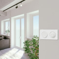 Plaque blanche Schneider Odace Touch 2 postes horizontal/vertical entraxe 71mm