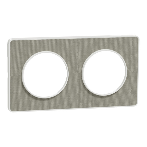 Odace kvardrat, plaque perle/blanc 2 postes horiz. ou vert. entraxe 71mm