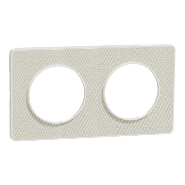 Odace kvardrat, plaque craie/blanc 2 postes horiz. ou vert. entraxe 71mm