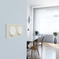 Odace kvardrat, plaque craie/blanc 2 postes horiz. ou vert. entraxe 71mm