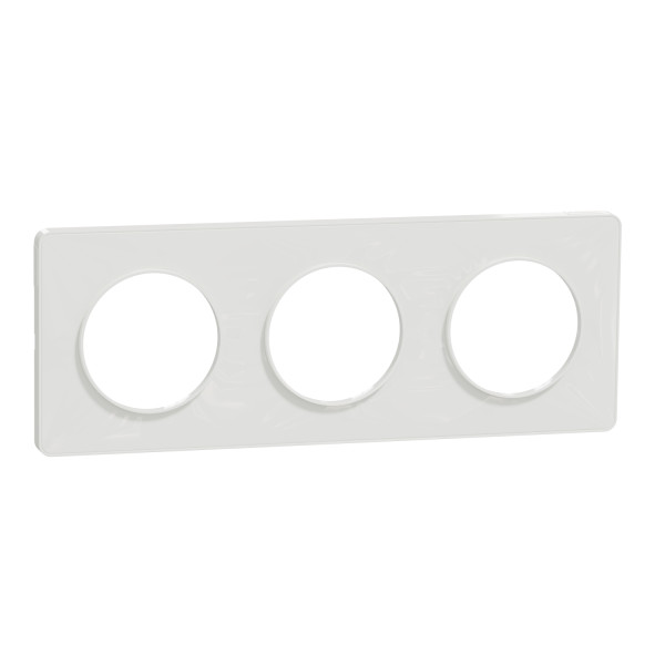 Plaque blanche Schneider Odace Touch 3 postes entraxe 71mm