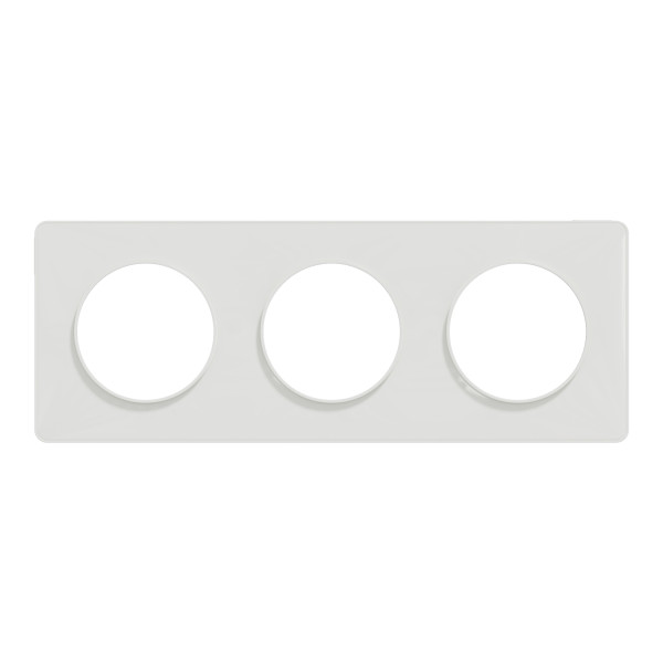 Plaque blanche Schneider Odace Touch 3 postes entraxe 71mm