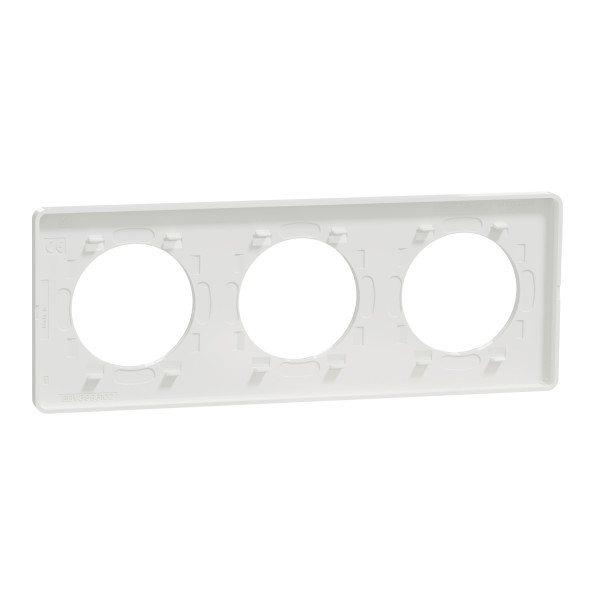 Plaque blanche Schneider Odace Touch 3 postes entraxe 71mm